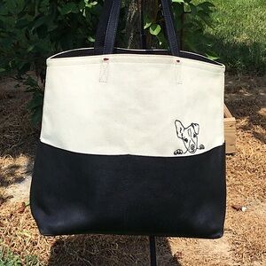 Ellen DeGeneres Henlee Canvas & Leather Tote Bag